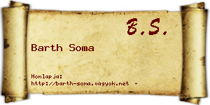 Barth Soma névjegykártya